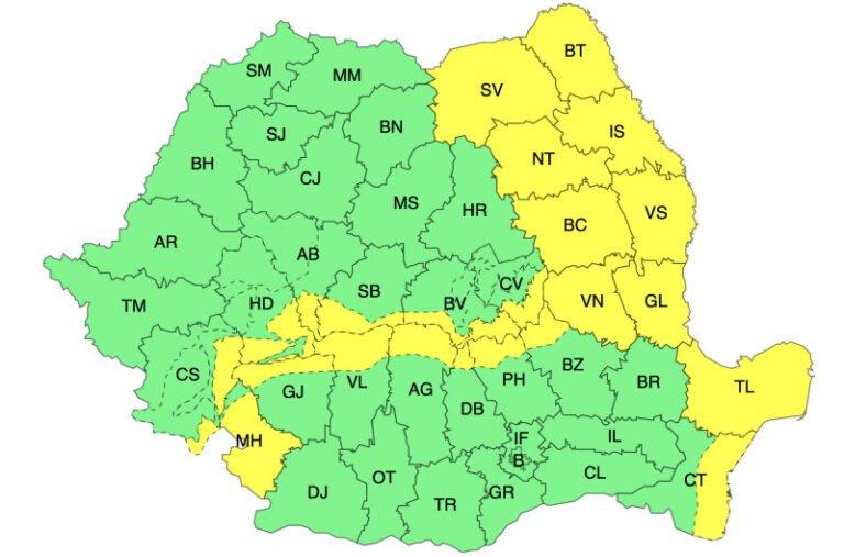 anm-a-actualizat-prognoza-meteo.-cod-galben-si-portocaliu-de-vant-puternic-si-ninsori-in-mai-multe-regiuni