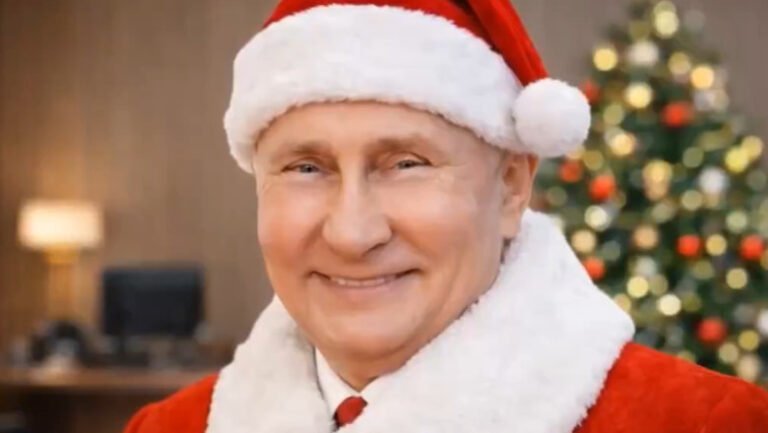 putin-s-a-imbracat-in-mos-craciun-si-a-oferit-cadouri-lui-zelenski,-trump,-orban-sau-modi.-imagini-ai-virale-postate-de-diplomatia-rusa