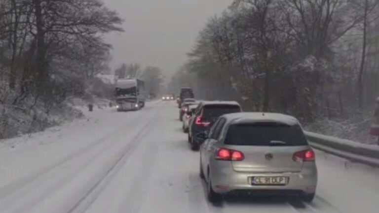 se-circula-greu,-in-conditii-de-ninsoare-abundenta,-pe-a1.-coada-de-kilometri-pe-valea-oltului-–-dn-7