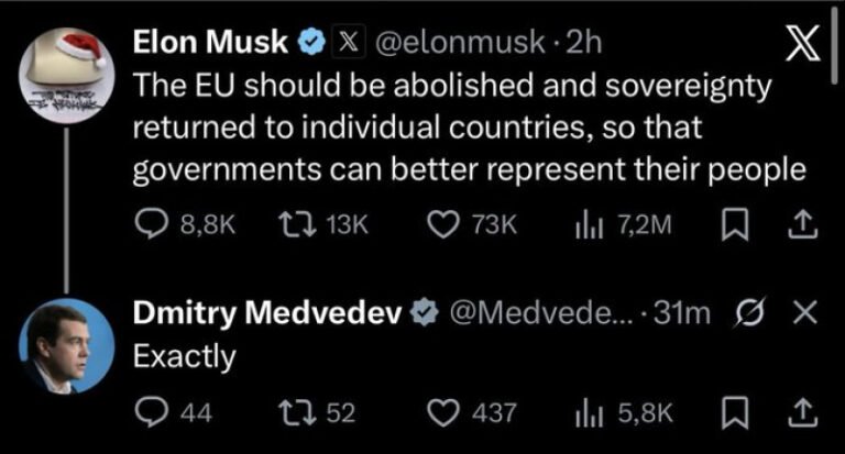 reactia-lui-dmitri-medvedev,-dupa-ce-elon-musk-a-cerut-„abolirea”-uniunii-europene.-i-a-comentat-pe-x