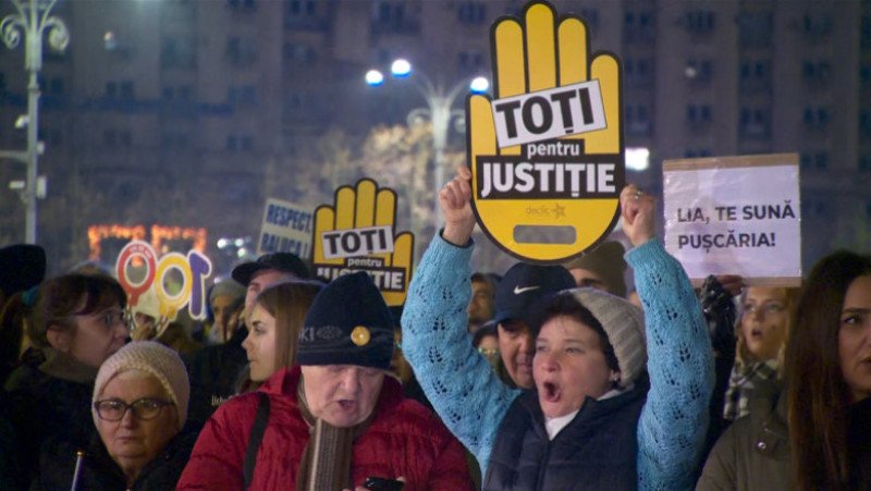 Protest pentru independența justiției, în a patra zi de manifestații. Foto: Digi24