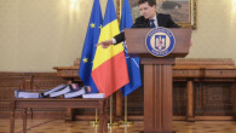 Președintele Nicușor Dan susține declarații de presă pe tema sistemului de justiție din România, la Palatul Cotroceni din București, 21 decembrie 2025. Foto: Inquam Photos / George Călin | Poza 2 din 9