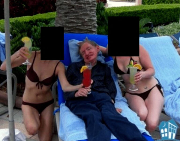 stephen-hawking,-in-dosarele-epstein.-fotografie-cu-fizicianul-zambind-pe-un-sezlong,-alaturi-de-doua-femei-in-bikini