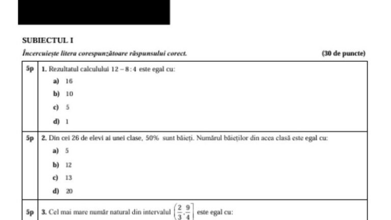 simulare-evaluarea-nationala-2026:-subiectele-oficiale-si-baremul-de-corectare-la-matematica,-publicate-de-ministerul-educatiei