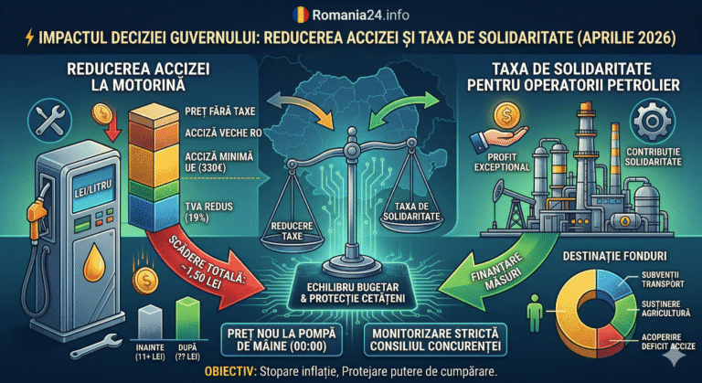 DECIZIE DE ULTIMĂ ORĂ: Guvernul taie acciza la motorină și „taxează solidaritatea” companiilor petroliere. Cât scade prețul la pompă de mâine?