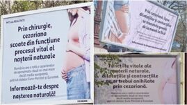 Panourile cu mesaje anti-cezariană din București, date jos. Ciprian Ciucu: Două firme de publicitate s-au conformat