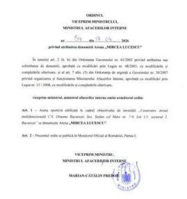 Stadionul CS Dinamo va purta numele lui Mircea Lucescu. Cătălin Predoiu: „Un omagiu pentru o legendă a fotbalului”