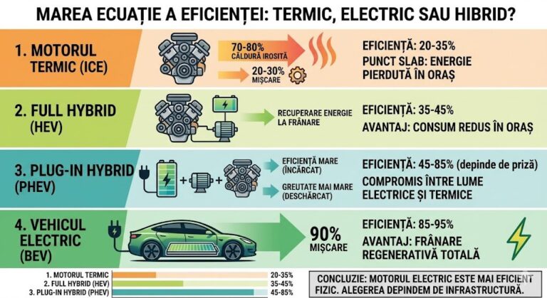 Marea ecuație a eficienței: Termic, Electric sau Hibrid? Adevărul despre cum consumăm energia în 2026