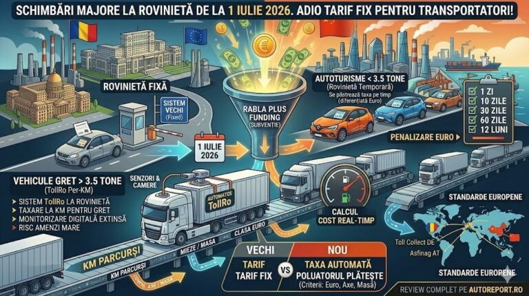 Schimbări majore la Rovinietă de la 1 iulie 2026: Taxarea pe kilometru devine realitate. Adio, tarif fix pentru transportatori!