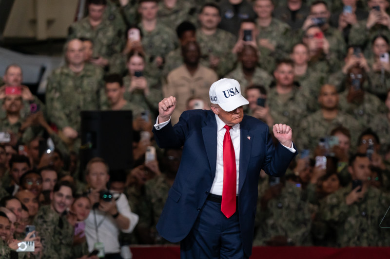 U.S. President Trump Visits USS George Washington In Japan