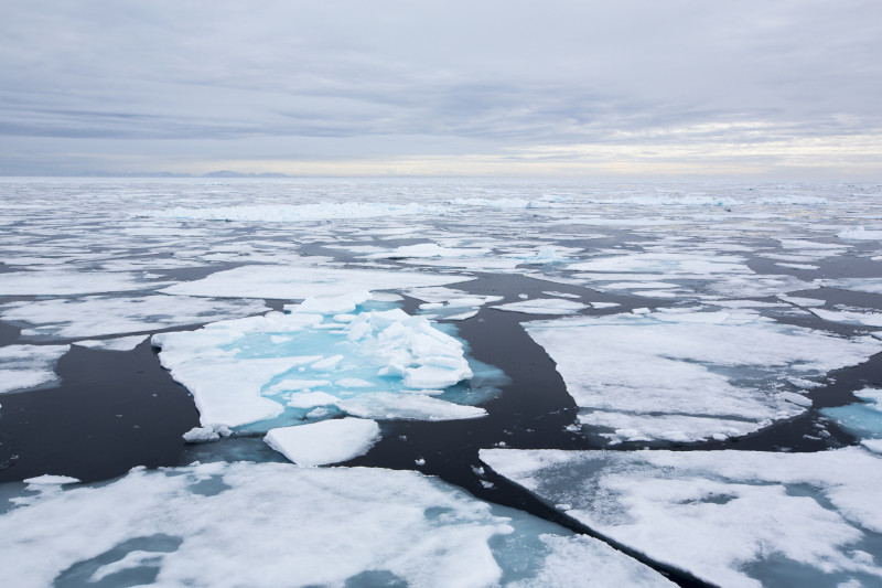 Rotten sea ice at over 80 degrees North off the north coast of Svalbard
